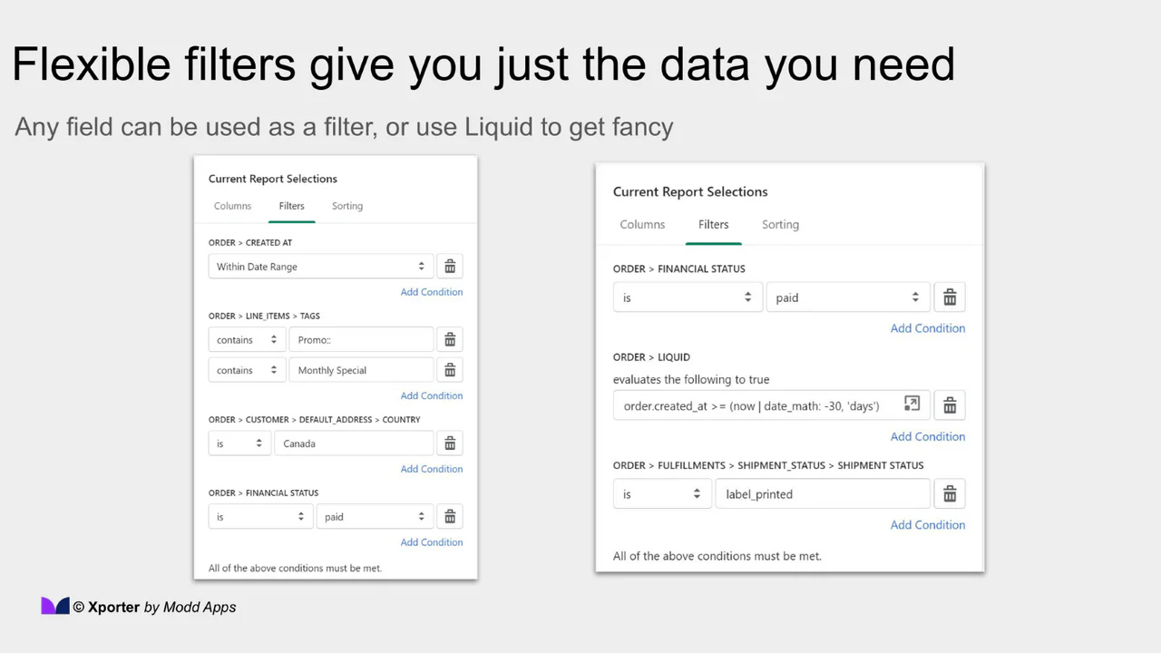 Filtrer ved hjælp af ethvert felt for at få de rigtige data