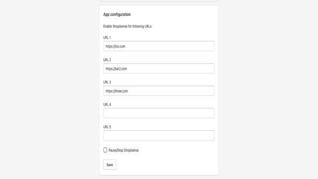 Configuración de la aplicación