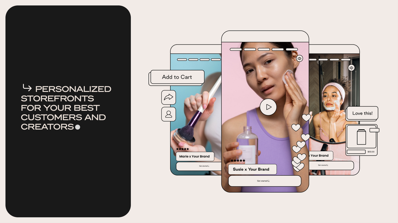 Personalized storefronts for your best customers and creators