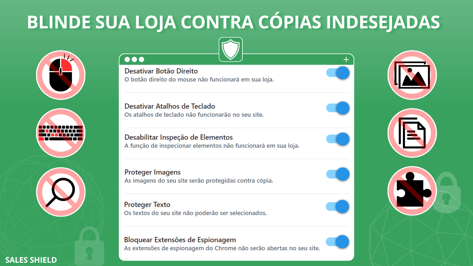 Blinde sua loja contra cópias indesejadas! Imagem ativando o app