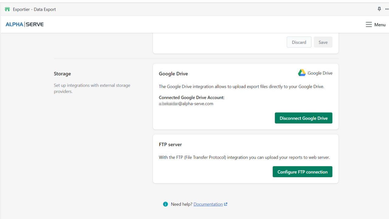 Export products and Shopify reports directly to Google Drive