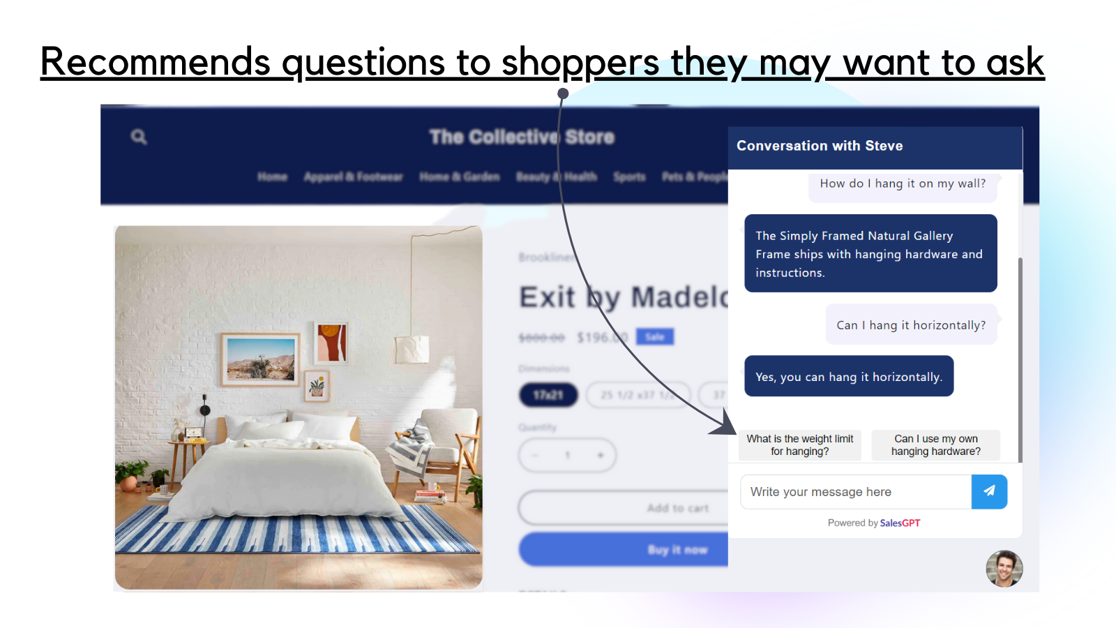 SalesGPT: AI eCommerce Chatbot Screenshot