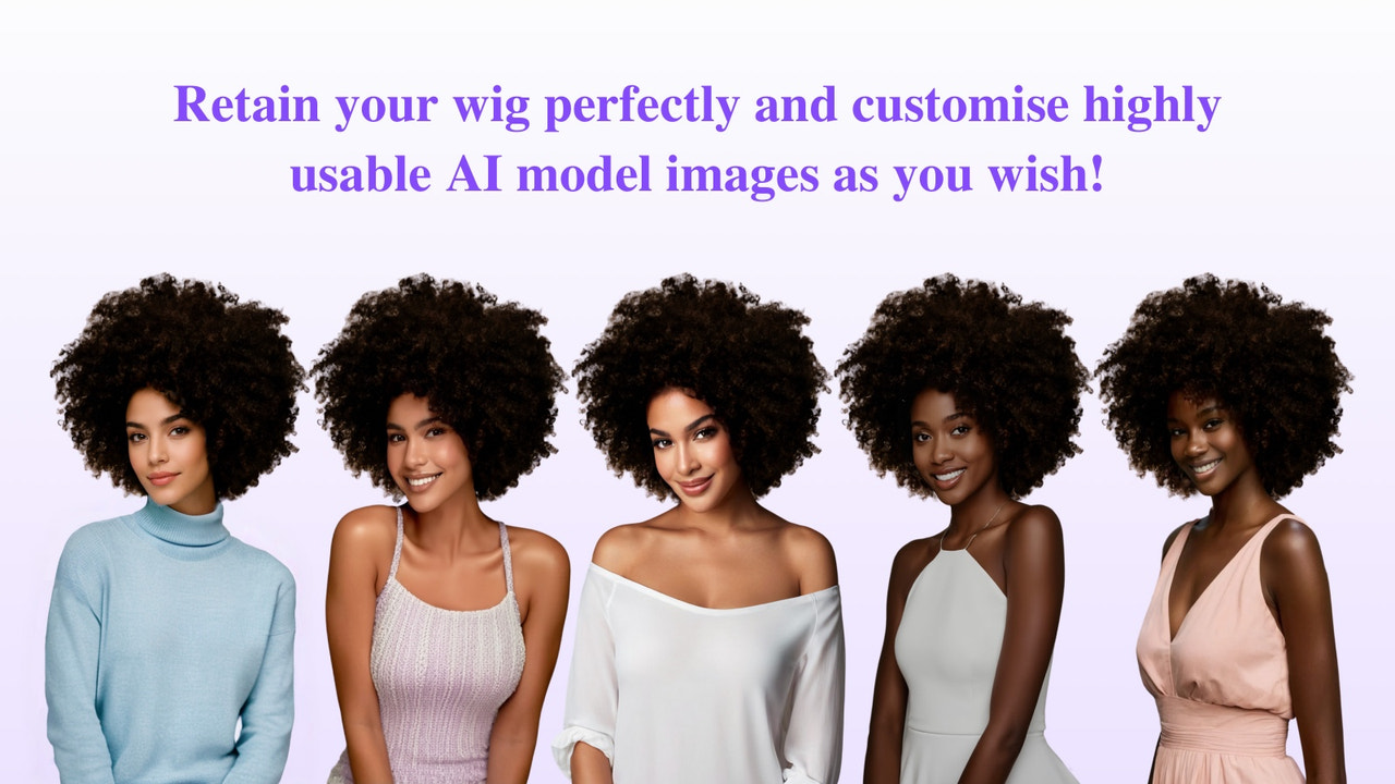 使用AI保留假发变换不同的模特