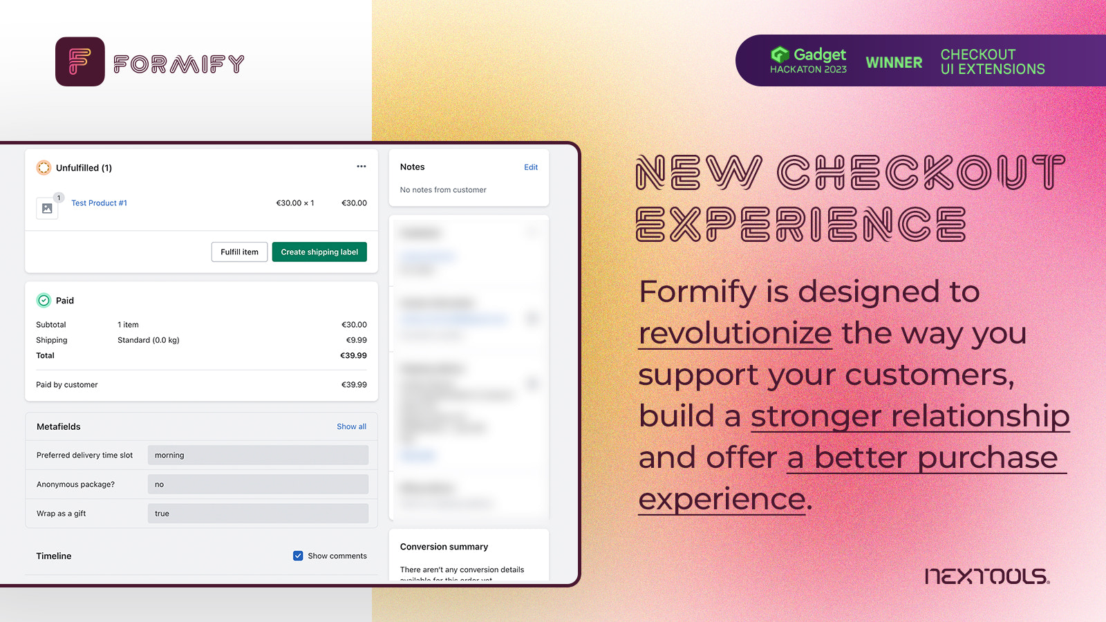 Formify: create custom form in check out