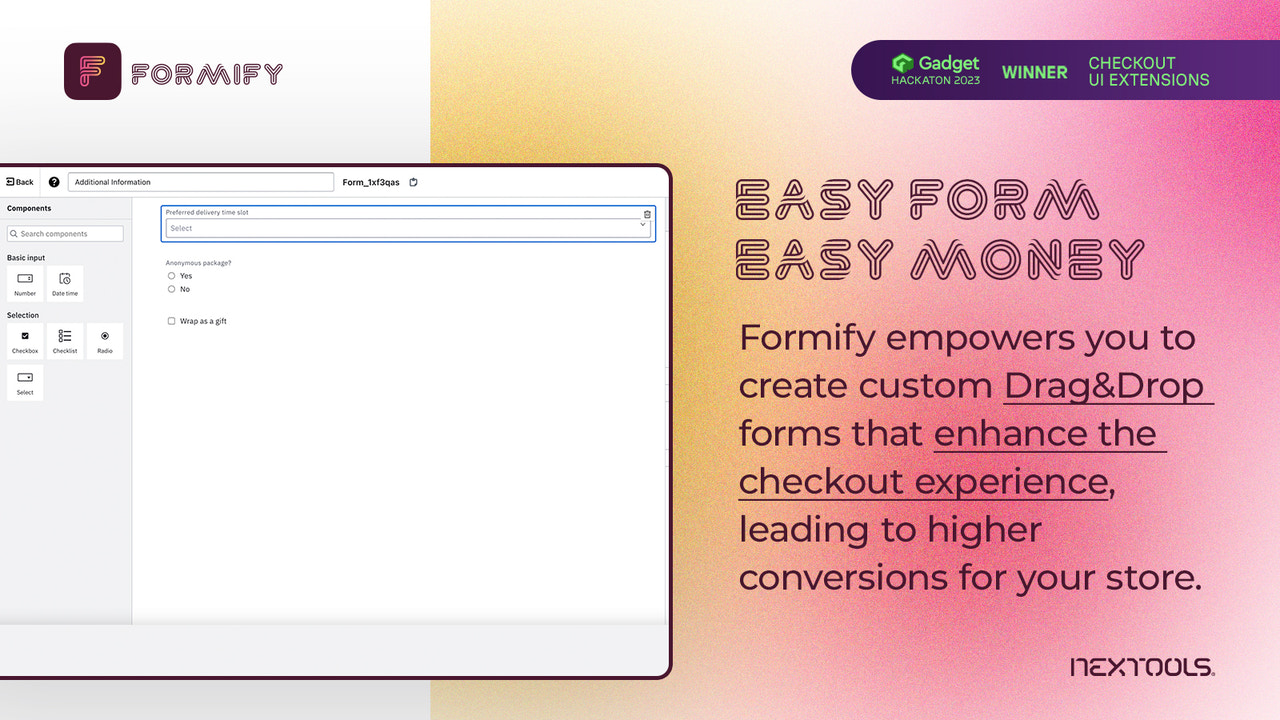 Formify: skapa anpassat formulär vid utcheckning