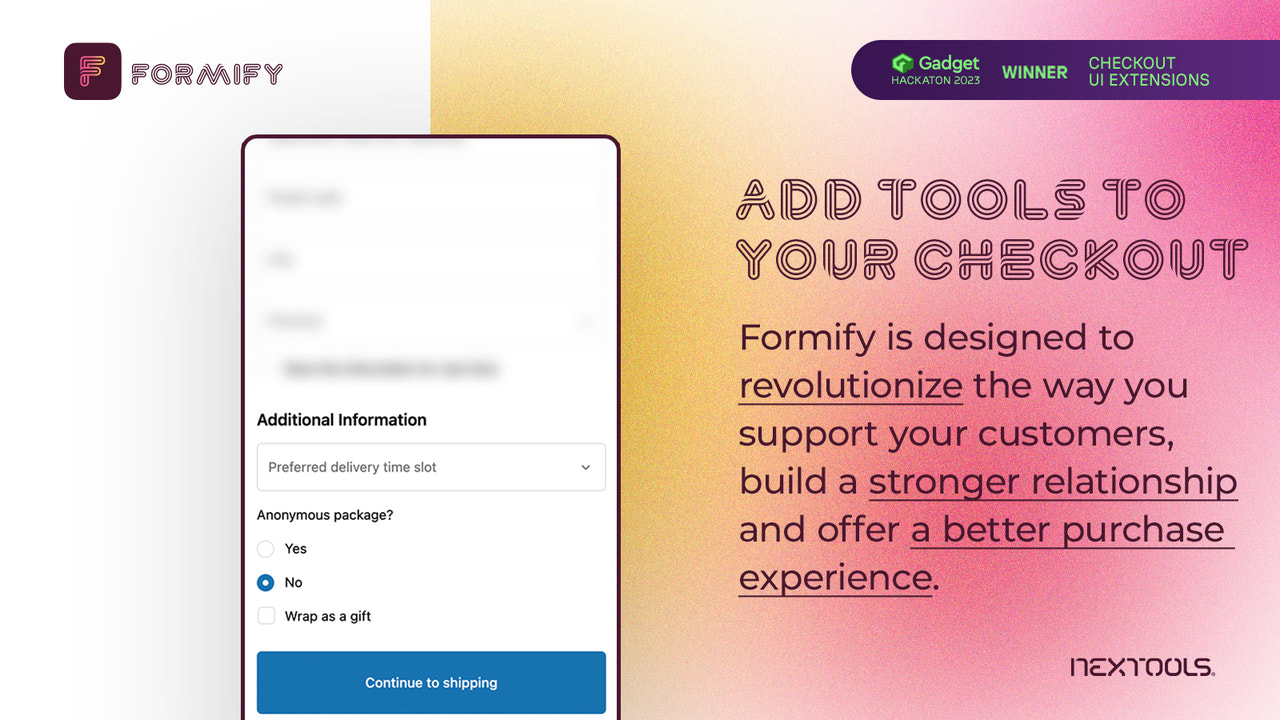 Formify: maak aangepast formulier bij het afrekenen