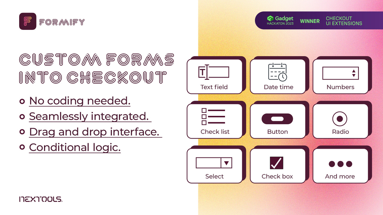 Formify: custom checkout forms Screenshot