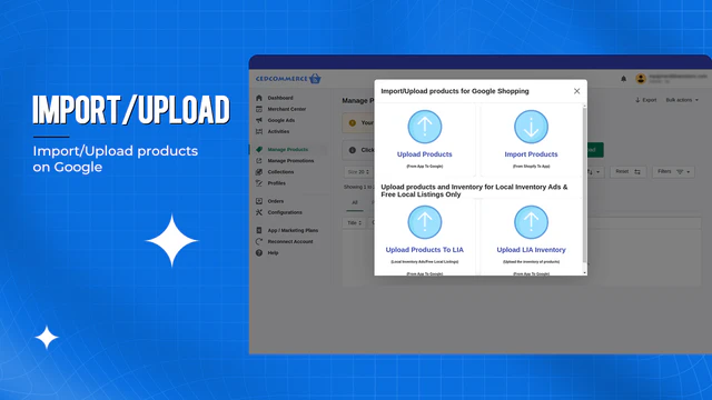 Import/Upload products on Google Shopping
