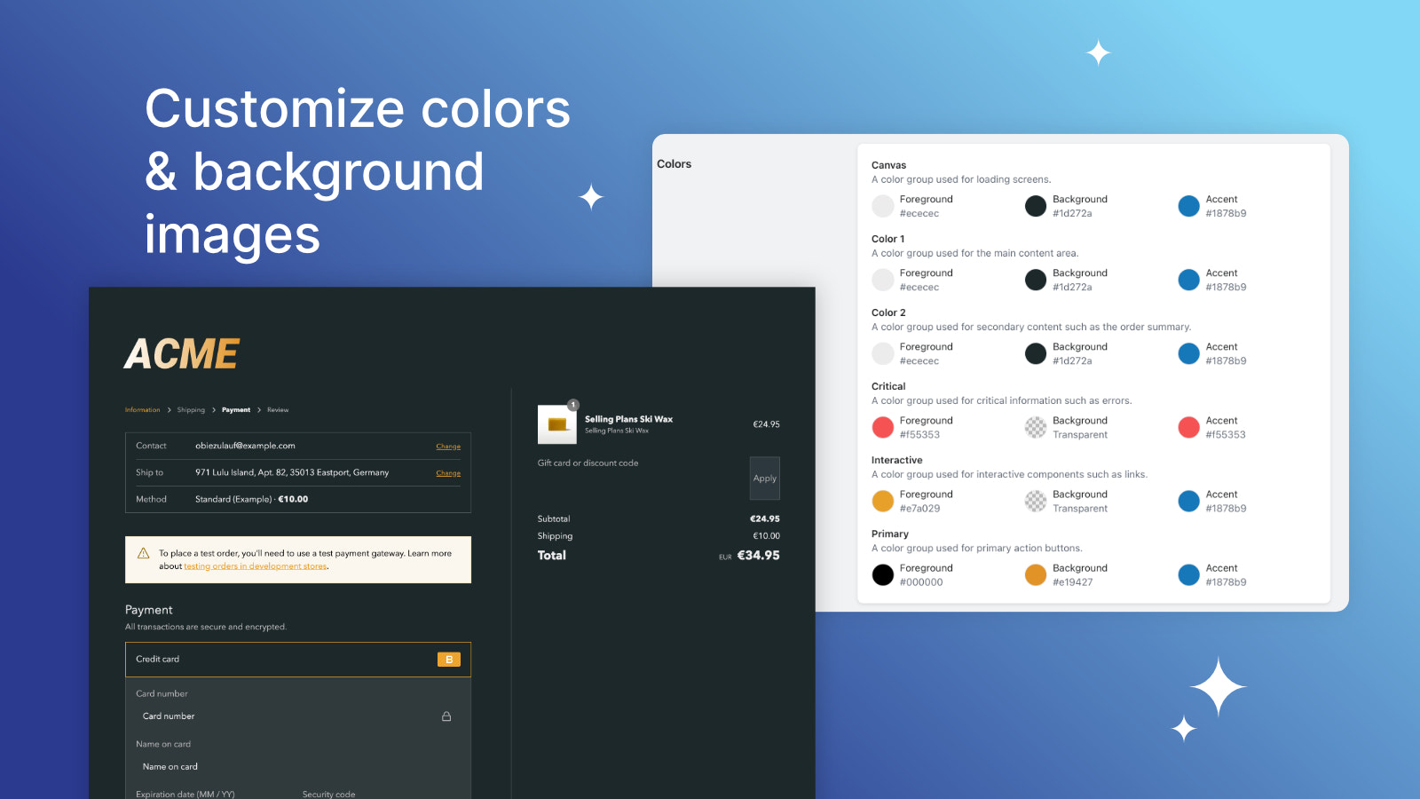 Customize colors & background images