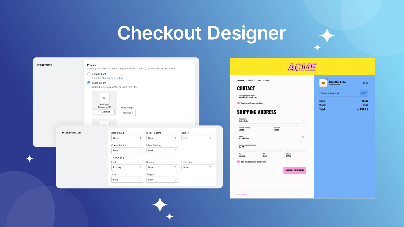 Exciting Checkout Designer Screenshot