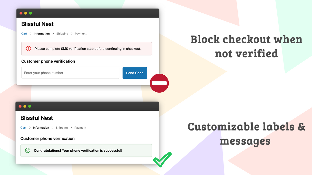 Blockiert den Checkout