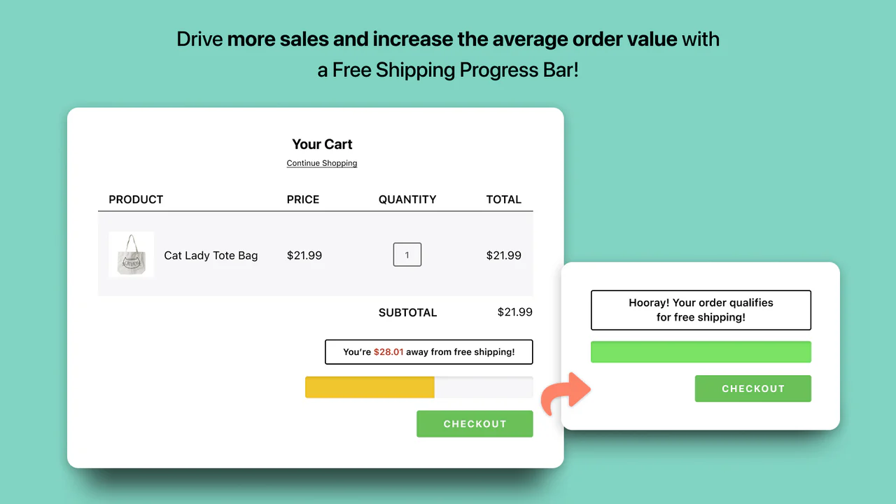 Free Shipping Bar (Dynamic) - Smart Progress Meter with Cart Goals