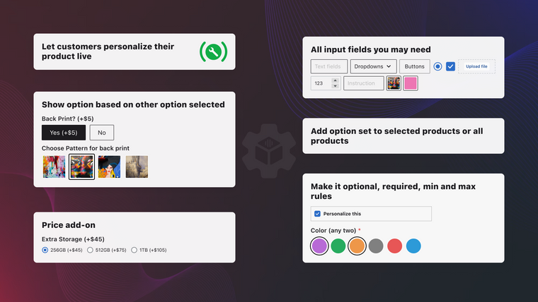 Eazy Product Options & Variant Screenshot