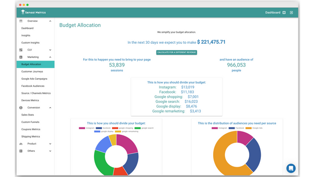 Revenue prediction and budget allocation