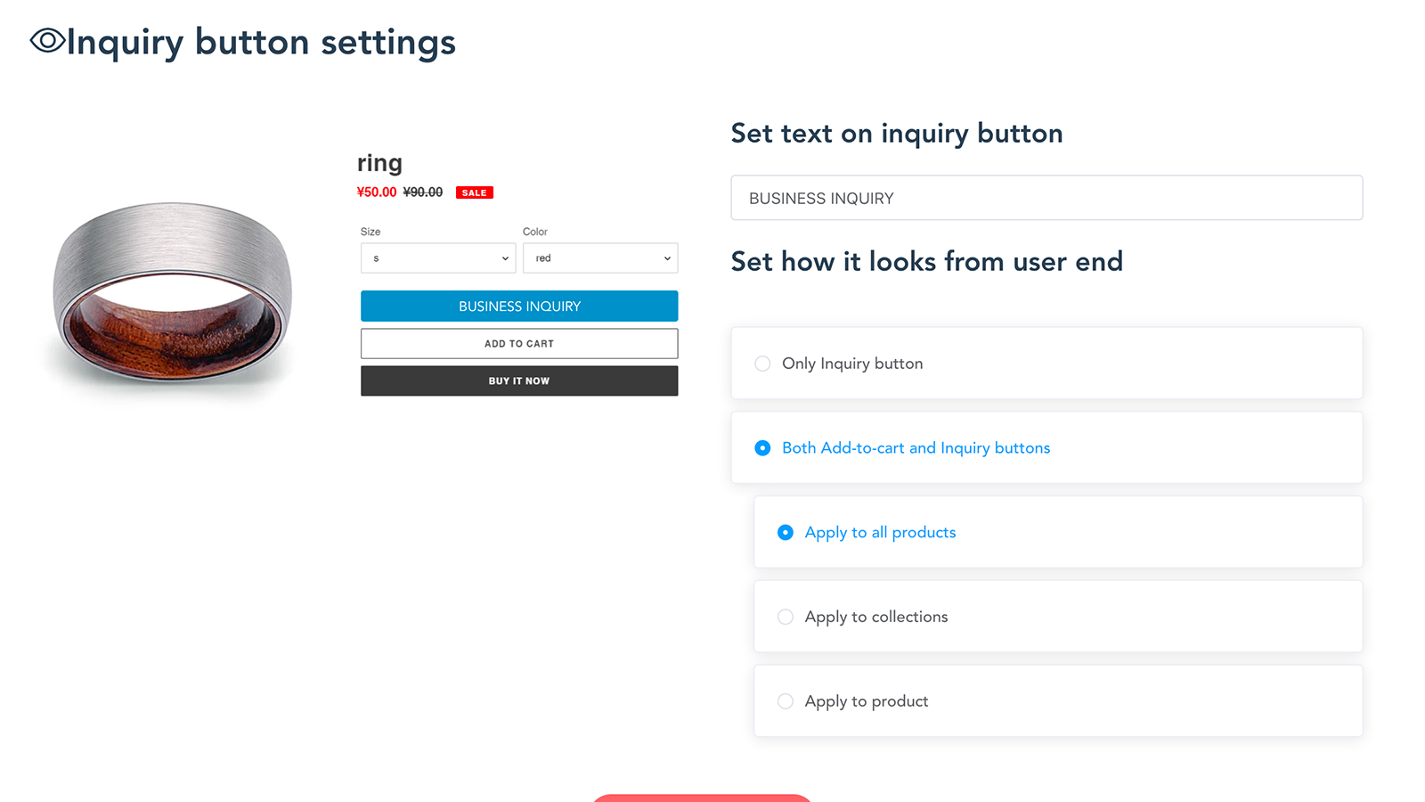 Configuración de la apariencia del botón de consulta en la lista de productos