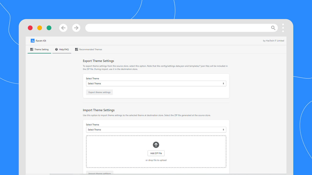 Theme setting page