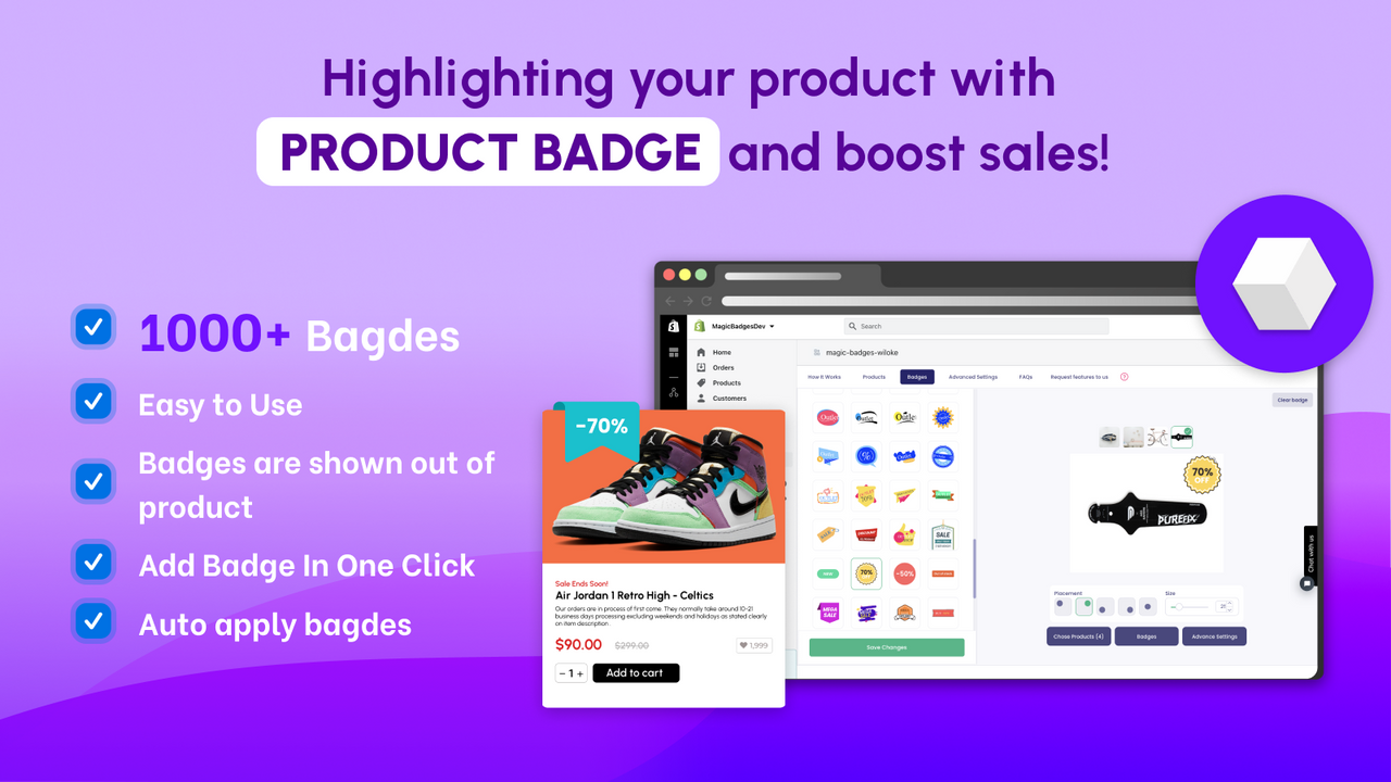 Badges de produit MyShopKit