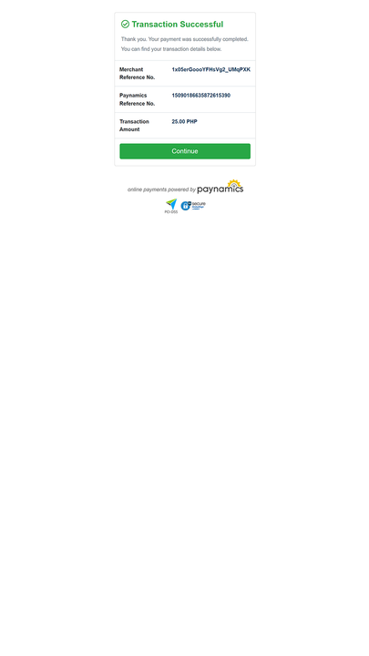 payment result page