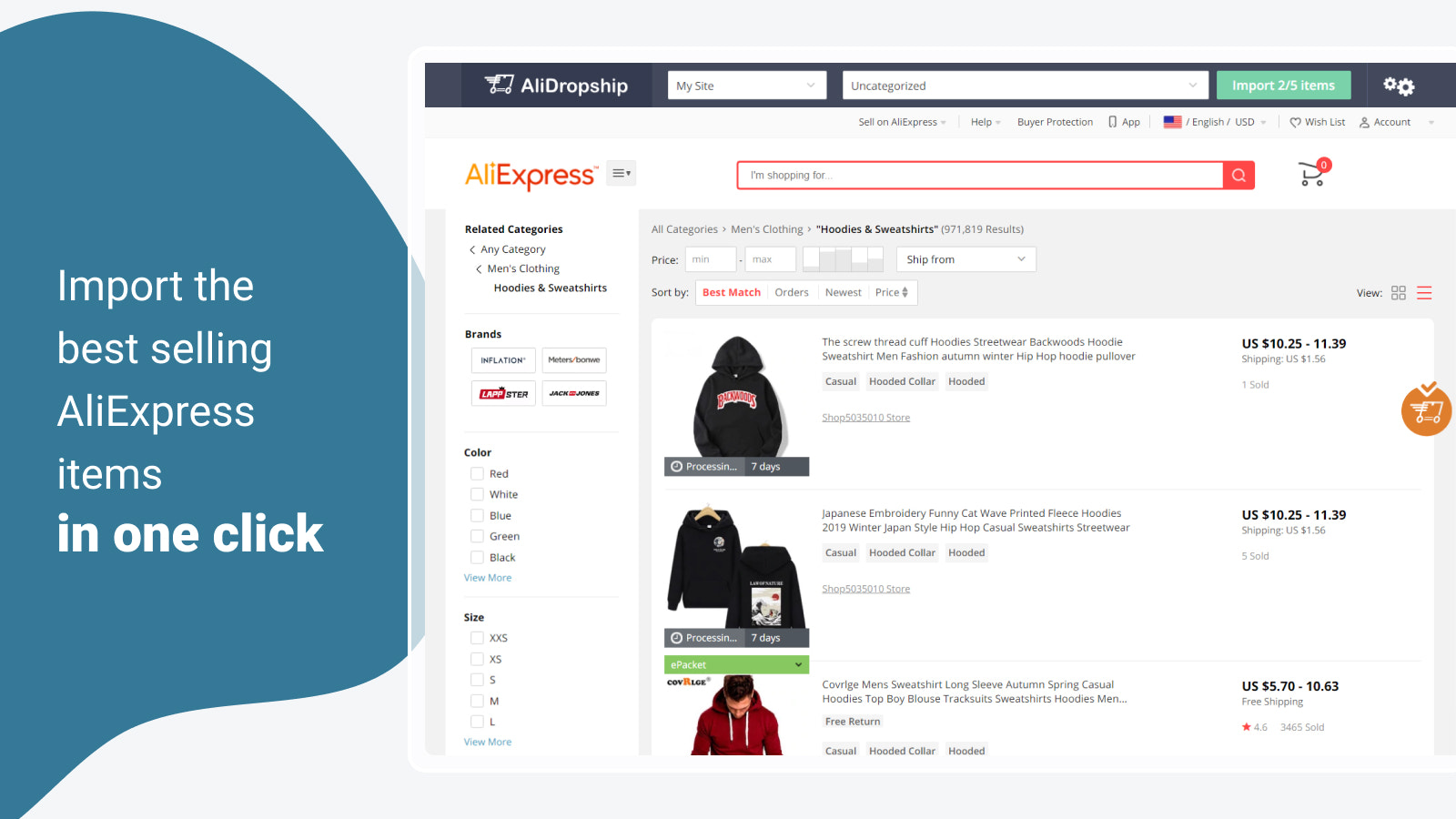 Importeer de best verkopende AliExpress artikelen met één klik