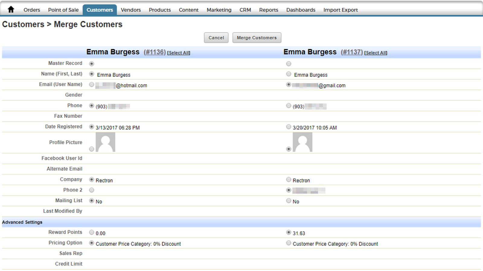 Pulse Commerce Enterprise-Class Features such as Merge Duplicate