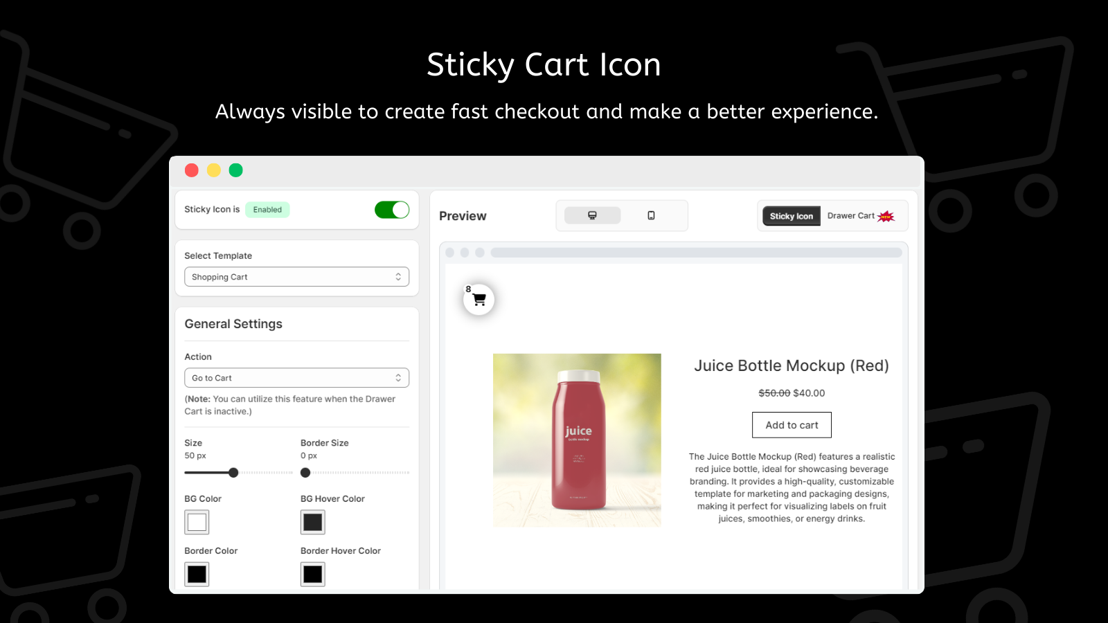 LM Sticky Cart Drawer & Upsell Screenshot