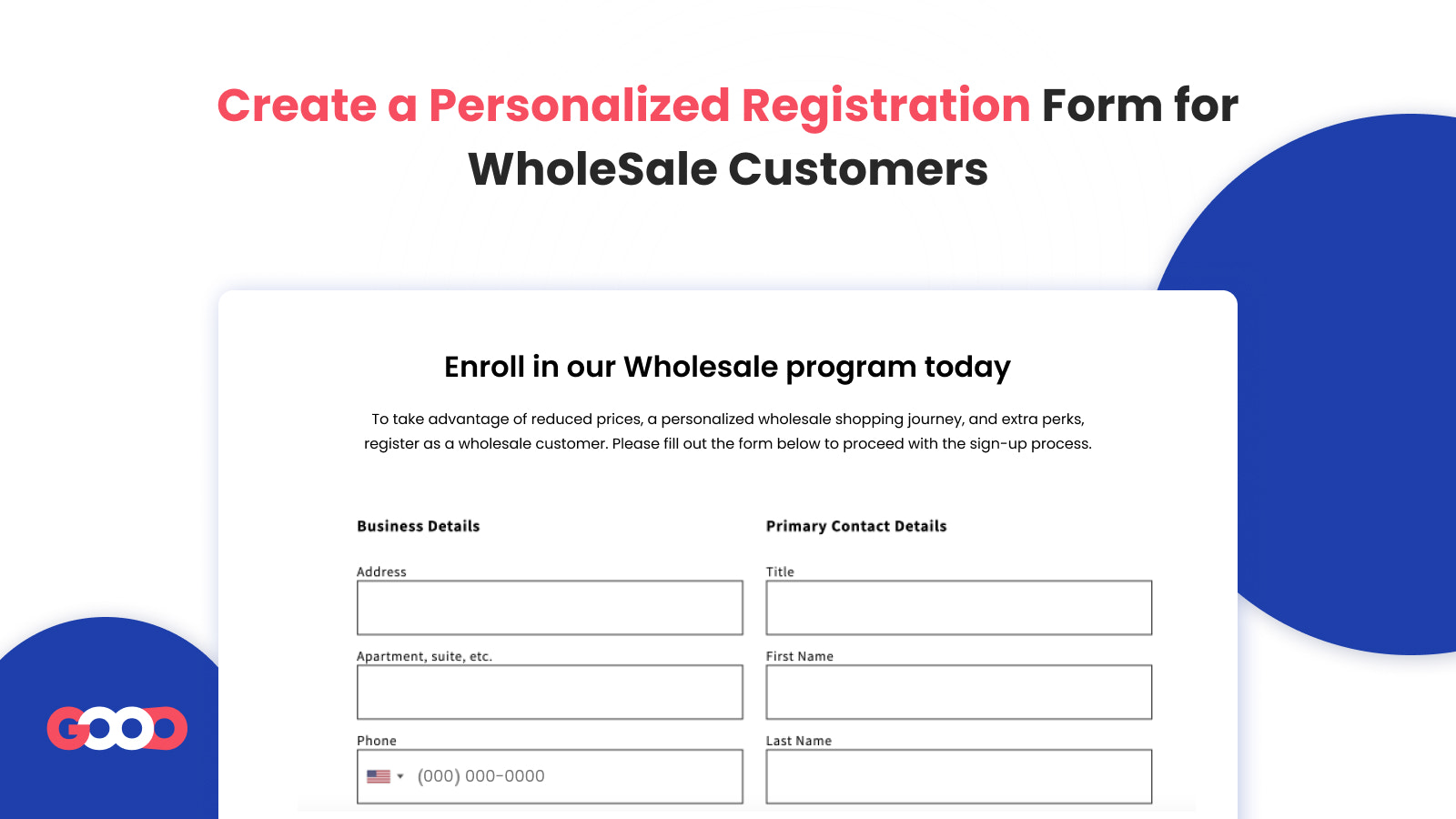 registrační velkoobchodní formulář