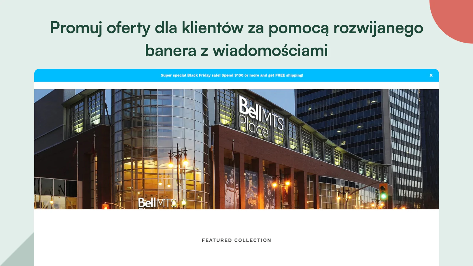 Wyświetl powitalny baner promujący oferty dla klientów.