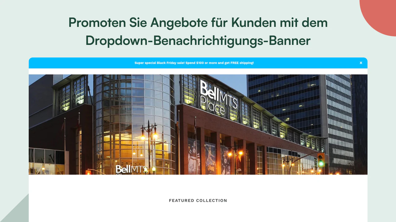 Zeigen Sie ein Willkommensbanner mit Ihren Angeboten.