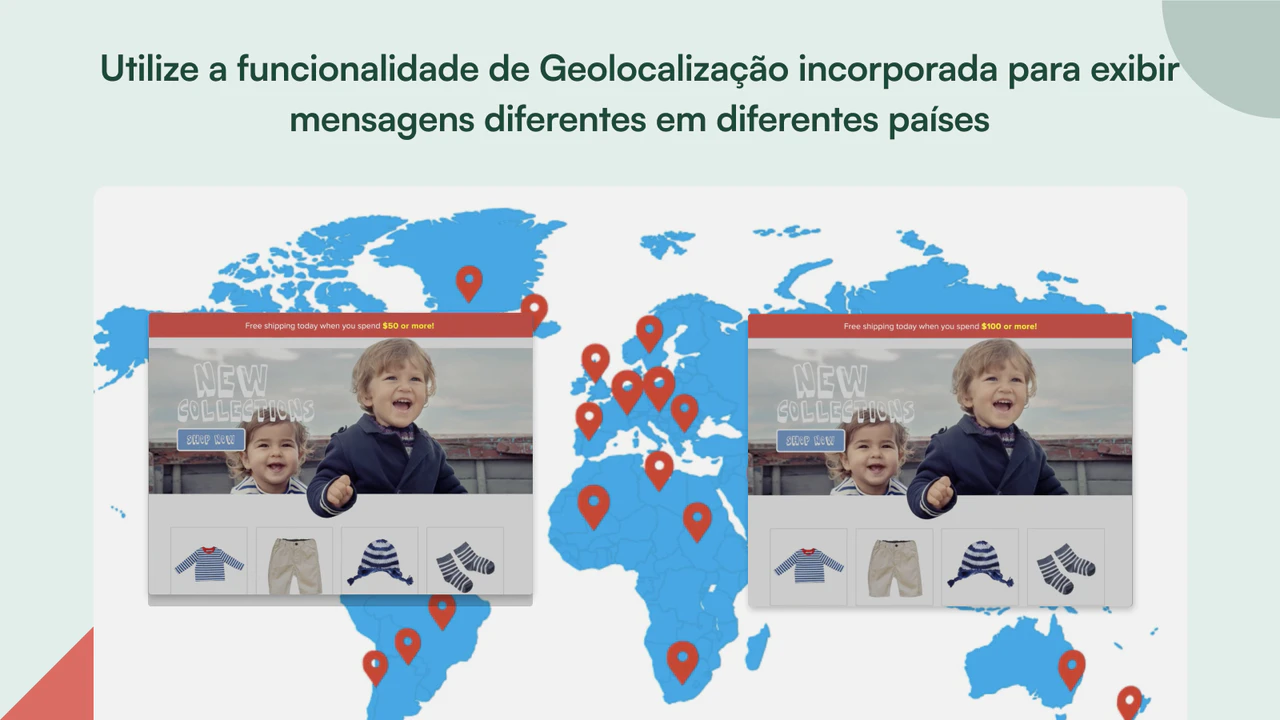 Mostre promoções só a clientes de certos países.