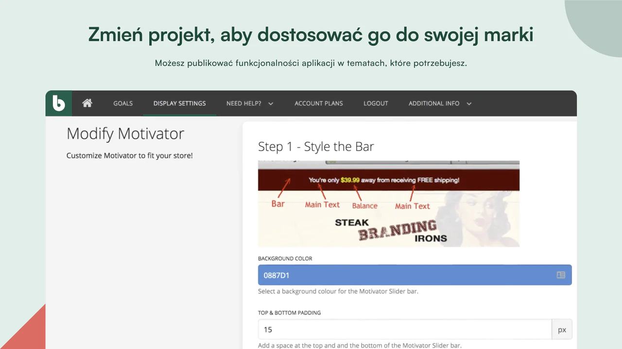 Zmień projekt, aby dopasować go do swojej marki.