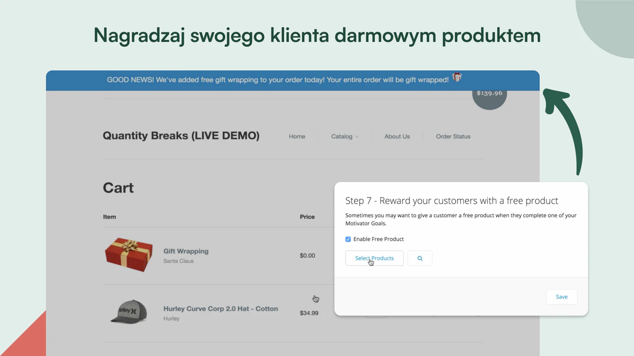 Nagradzaj swojego klienta darmowymi produktami.