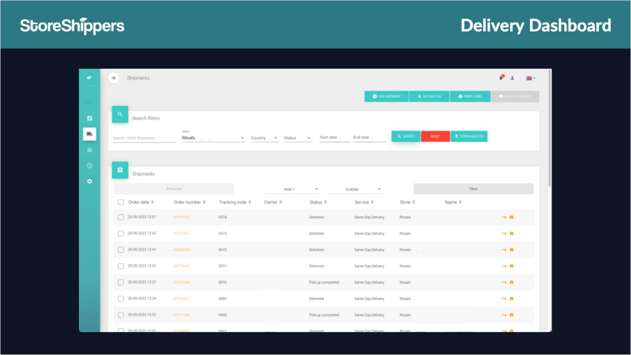 Liefer-Dashboard