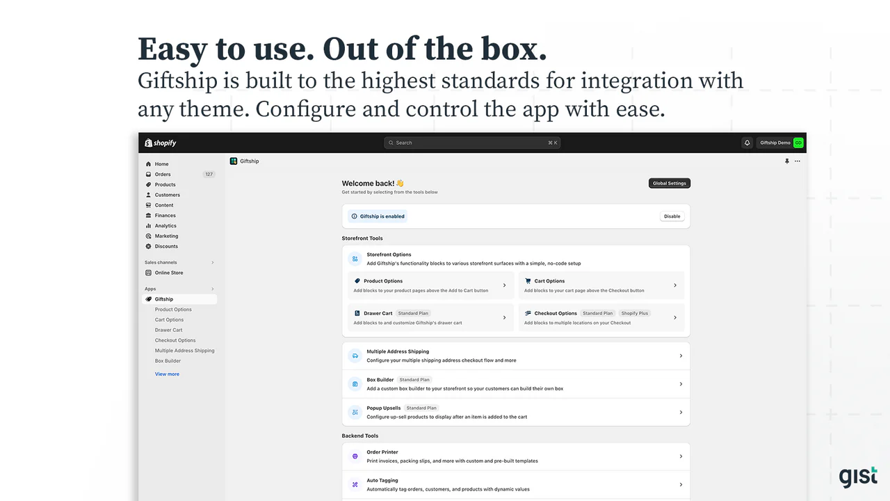 Giftship's Order Printer tool allows for gift message automation