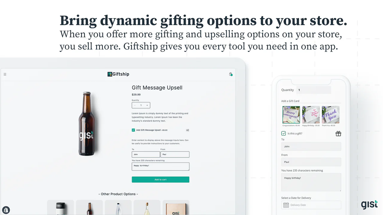 Enhance your Shopify store with premium gifting tools.