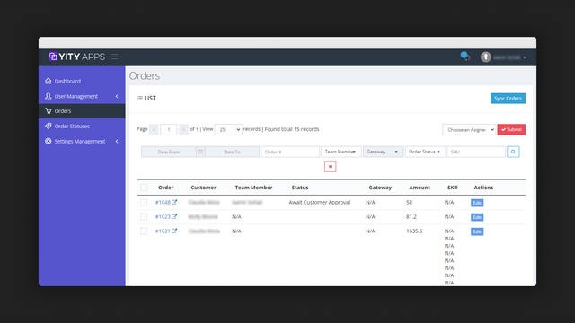 Gestion des commandes