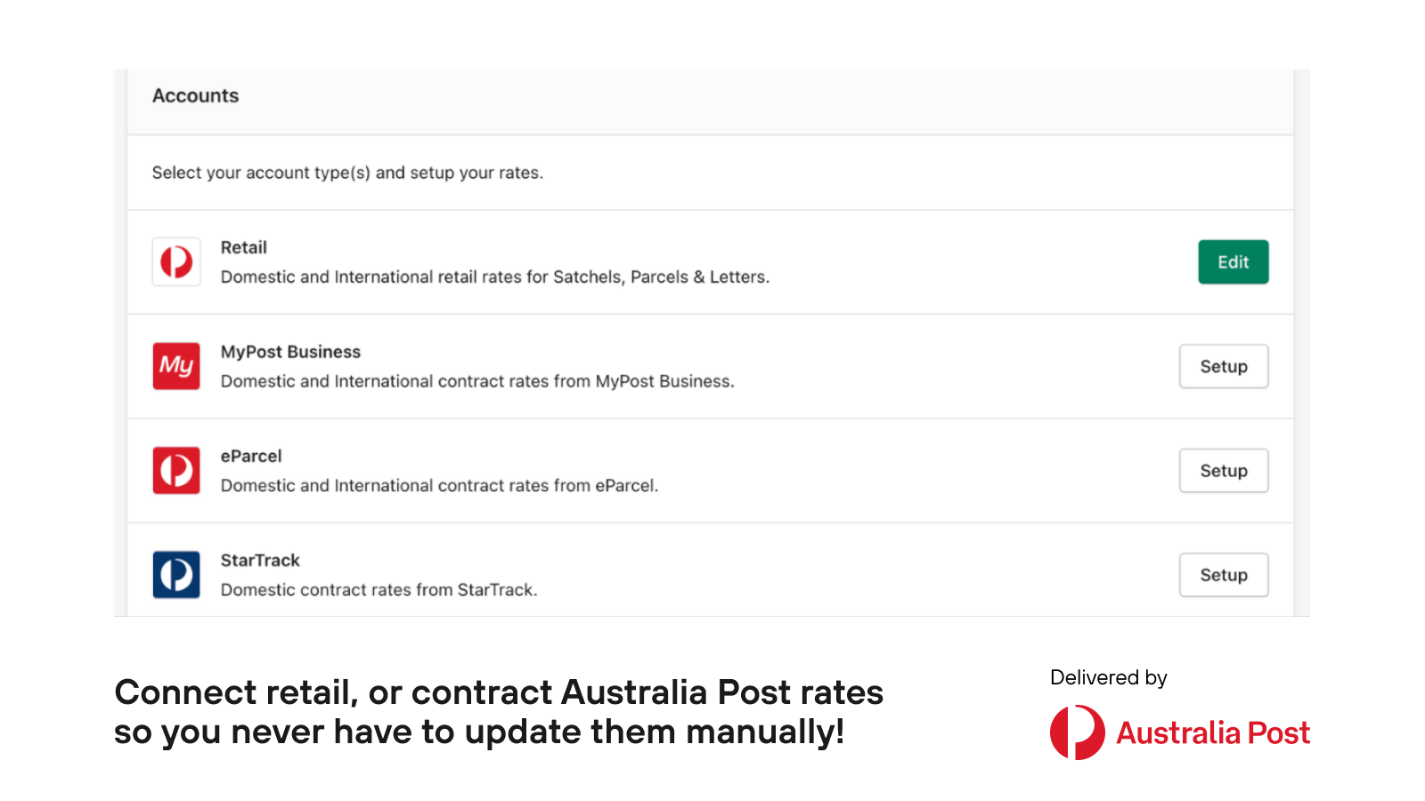 Australia Post Shipping by AMP Screenshot