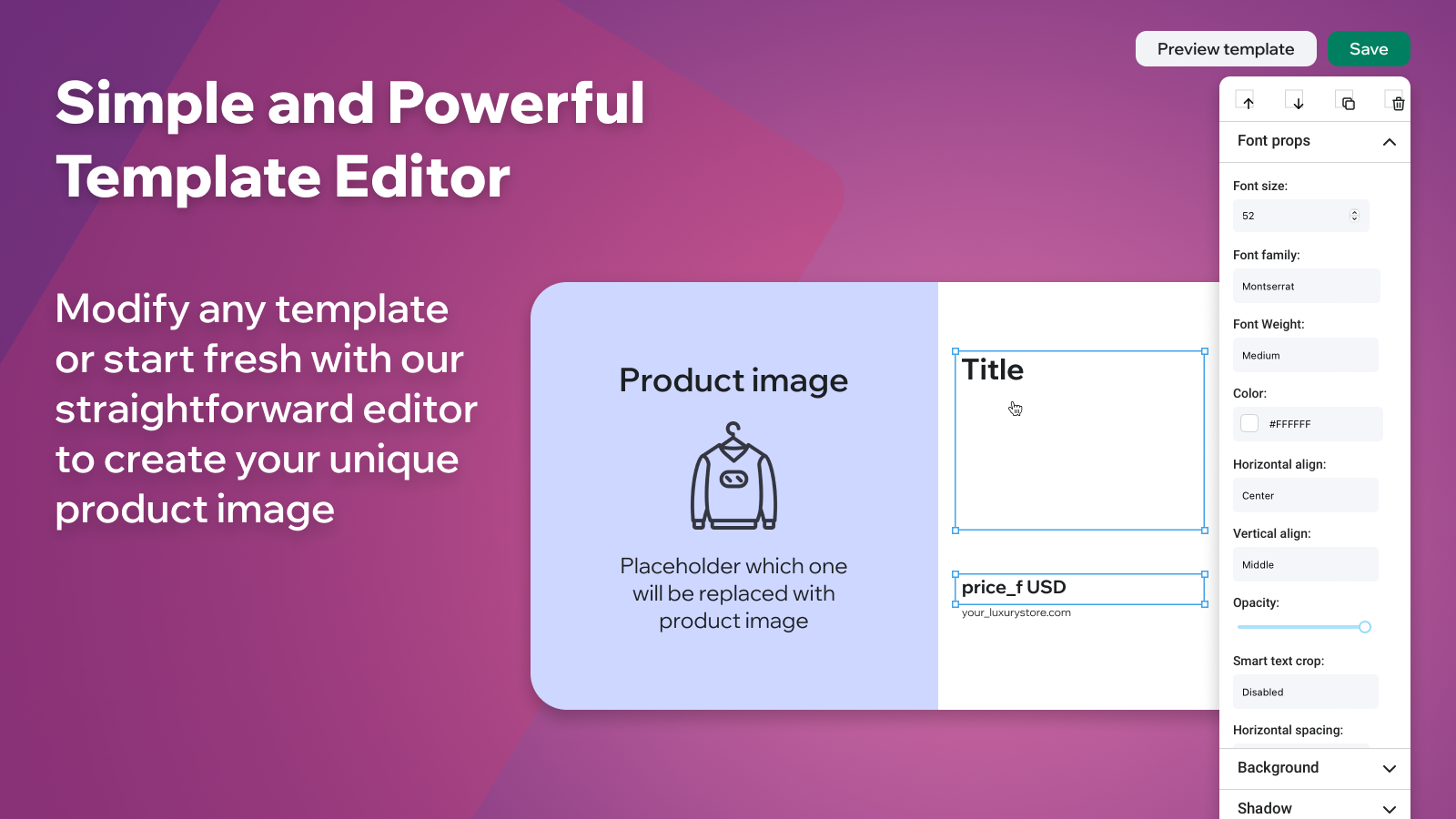 Editor de plantillas simple y potente