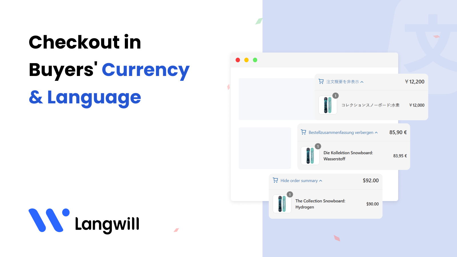 Convert currency & language in checkout page