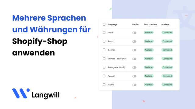 Verwenden Sie mehrere Währungen und Sprachen für Ihren Shop