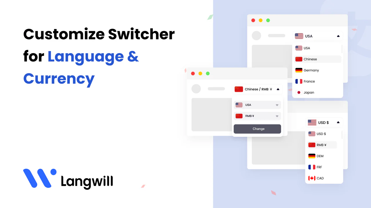 Customize language & currency switcher for your store