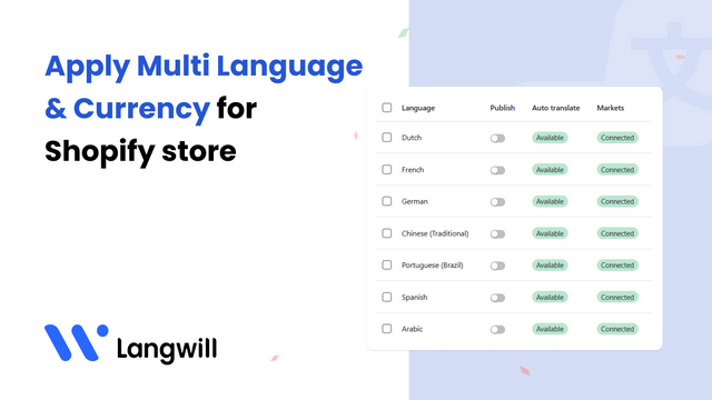 Apply multi currencies & languages for your store