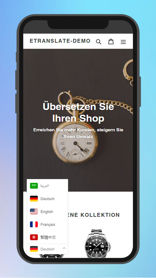 Tilpas sprog & valuta skifter til din butik