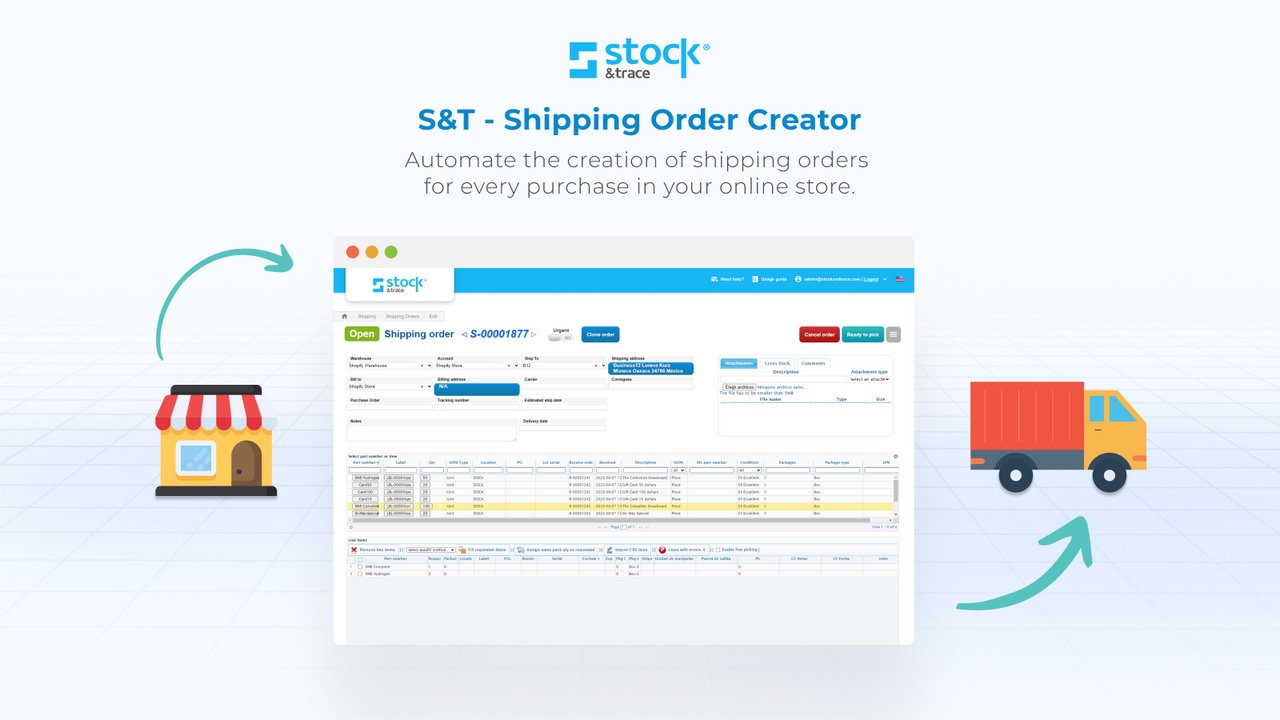 S&T ‑ Shipping Order Creator Screenshot