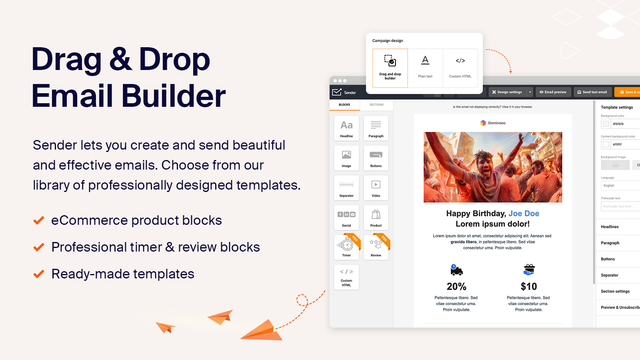 Drag and Drop E-Mail-Builder