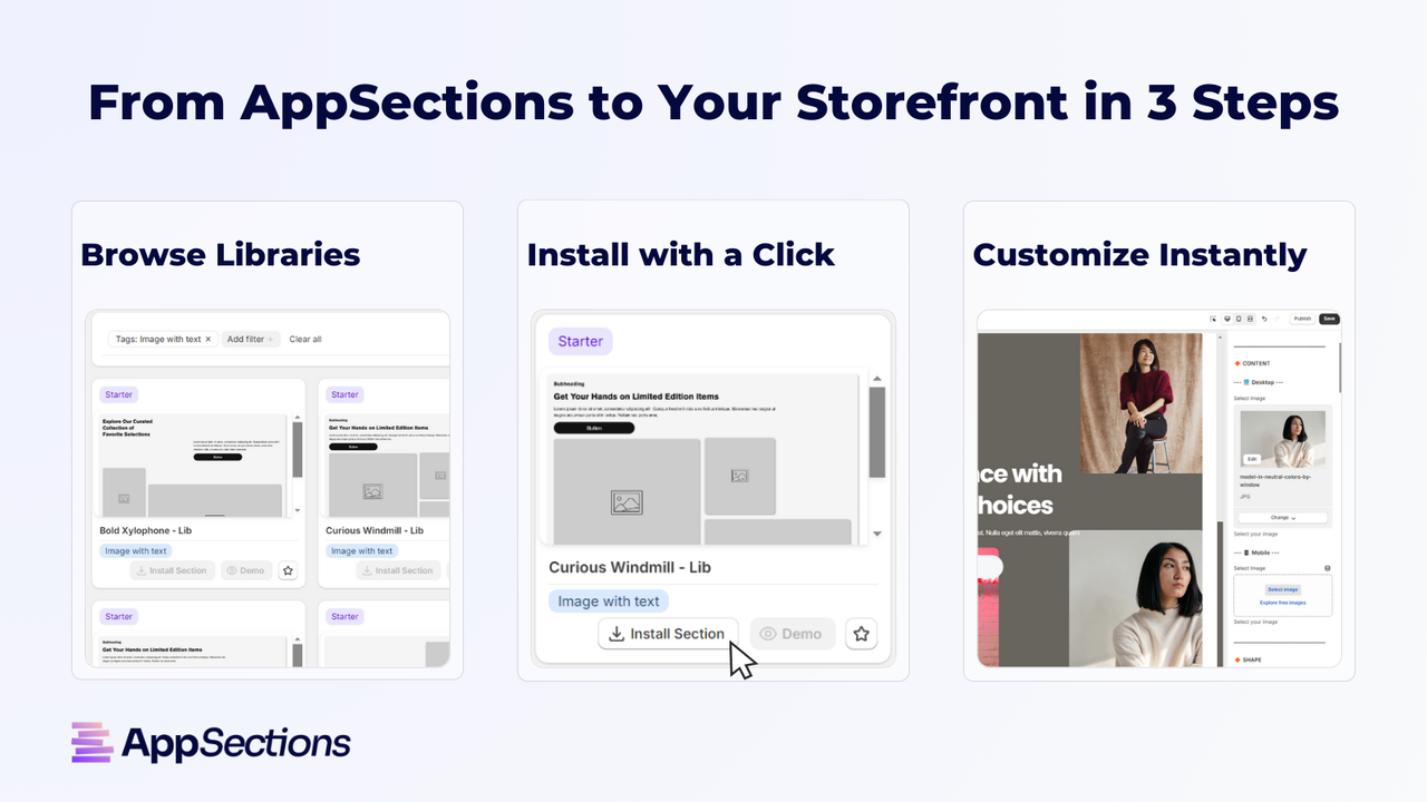 From AppSection to Your Storefront in 3 Steps