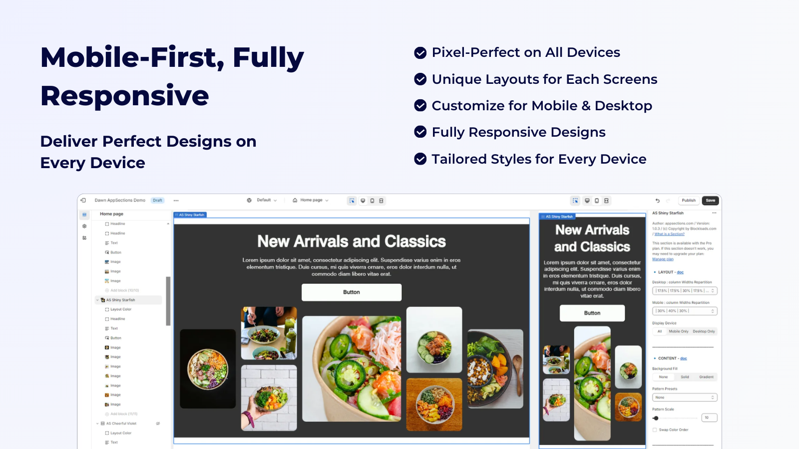 AppSections ‑ Theme Builder Screenshot