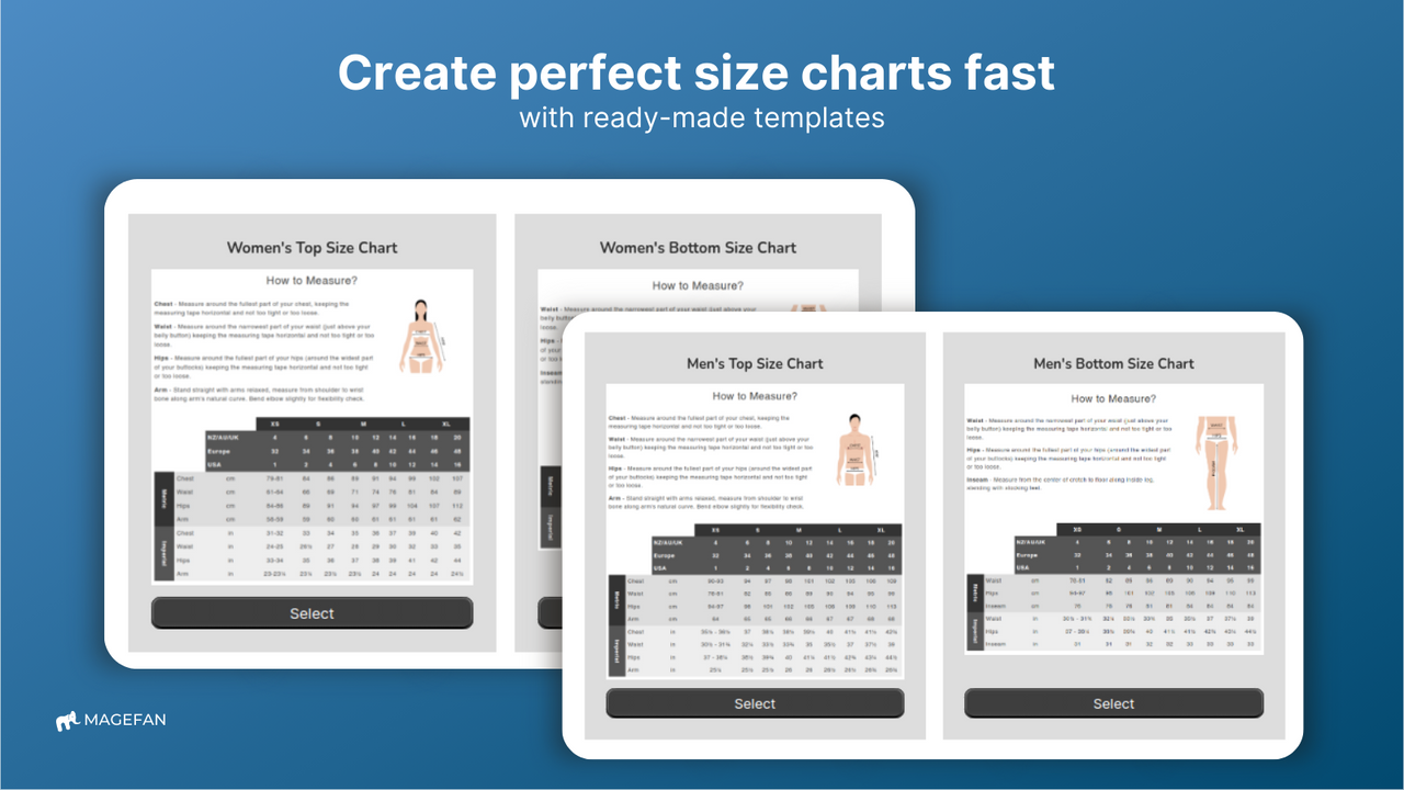 size chart templates