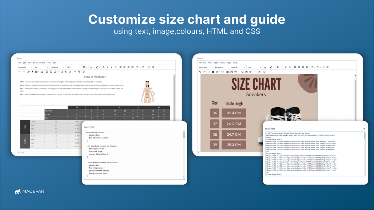 create size charts in shopify easily