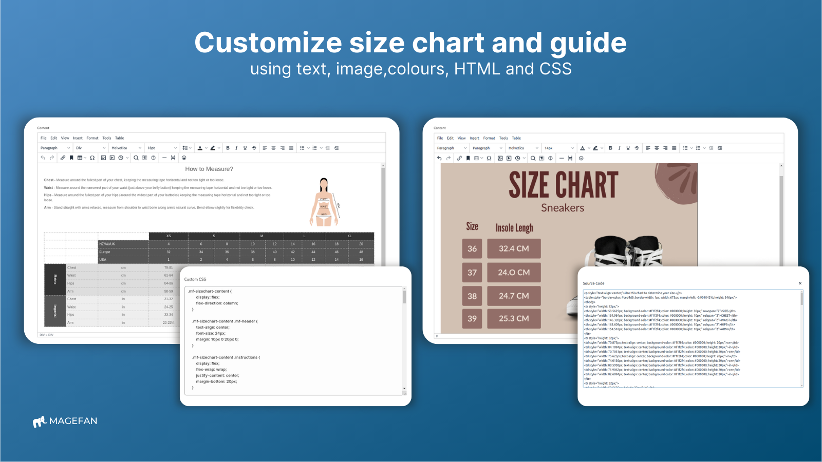 créez facilement des tableaux de tailles dans shopify