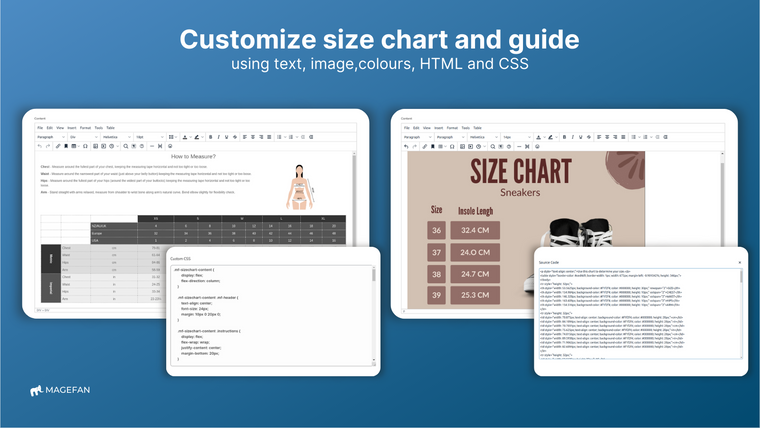 Size Chart ‑ Magefan Screenshot